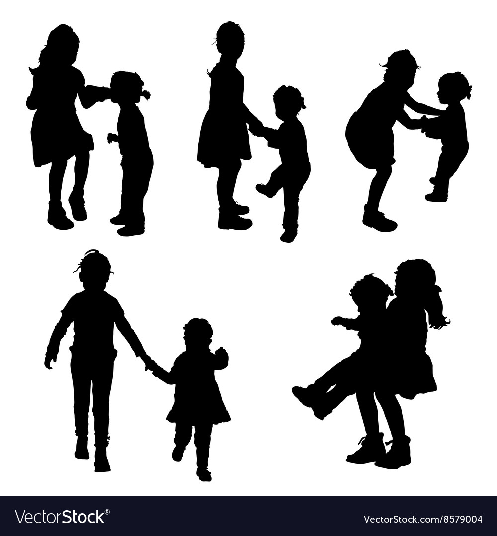Child Silhouette Playful Pose
