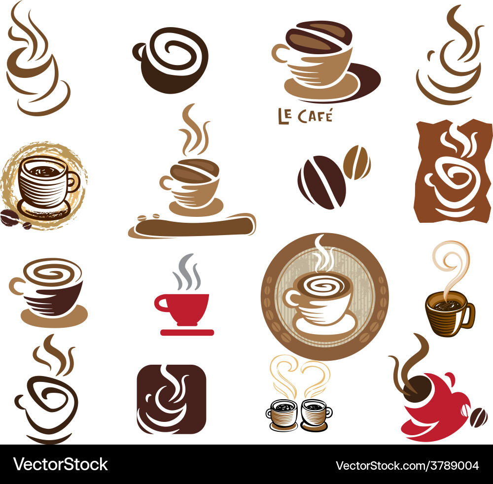 Coffee and tea design elements Royalty Free Vector Image