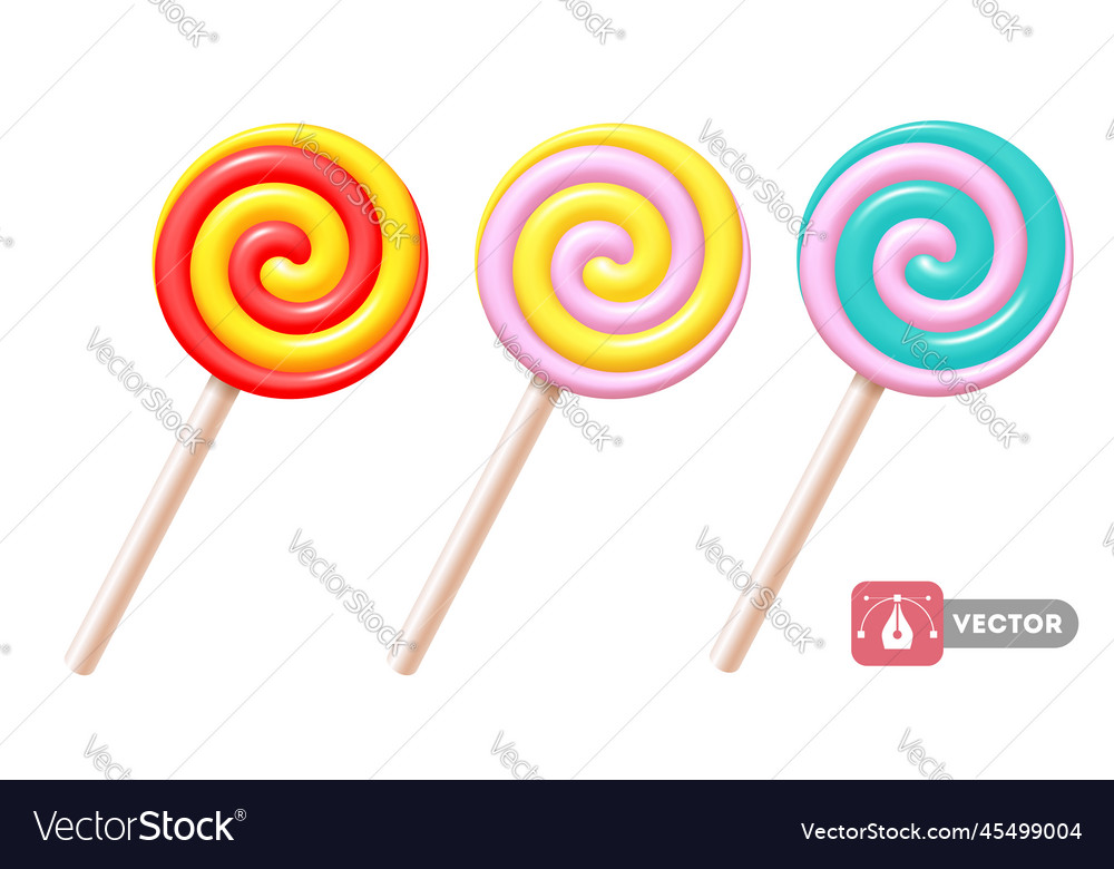 Colorful lollipop set vector image Colorful lollipop set