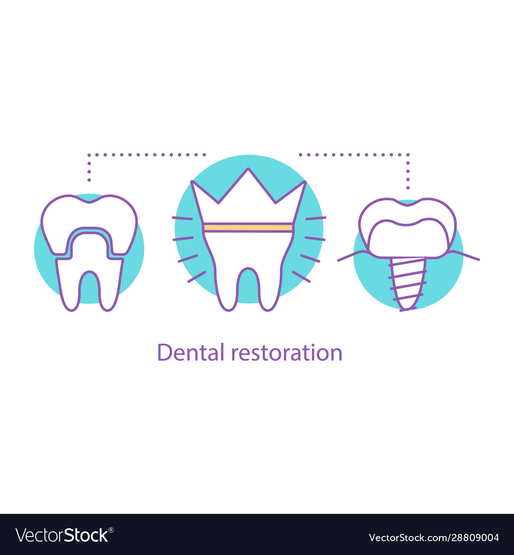 Dental restoration concept icon