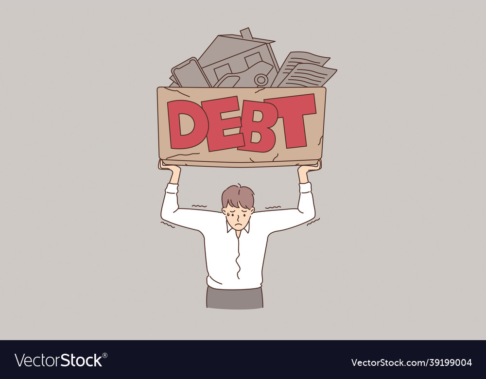 Financial Crisis And Debt Concept Royalty Free Vector Image