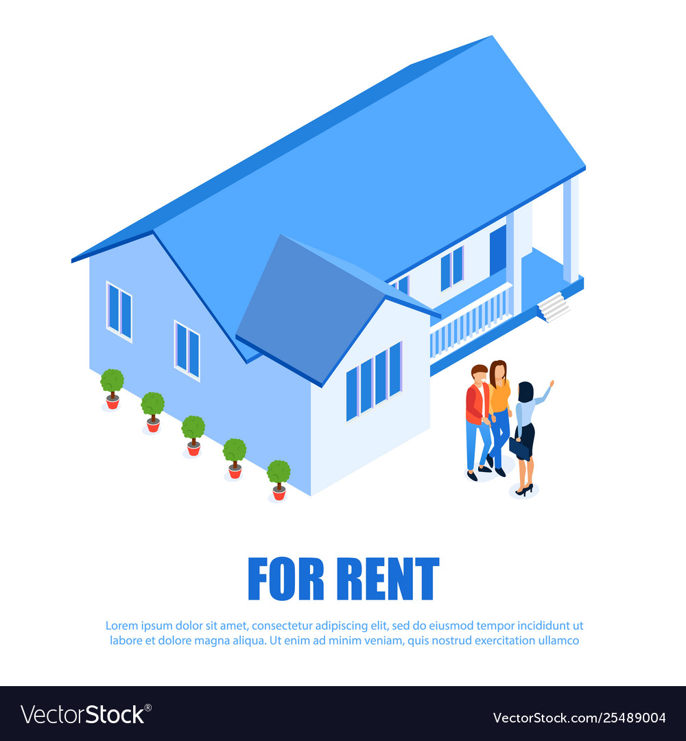 Flat Banner Nameplate For Rent Landing Page Vector Image