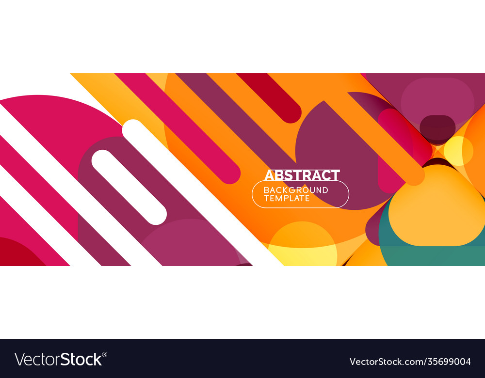 Flat geometric round shapes and dynamic lines Vector Image Flat geometric round shapes and dynamic lines