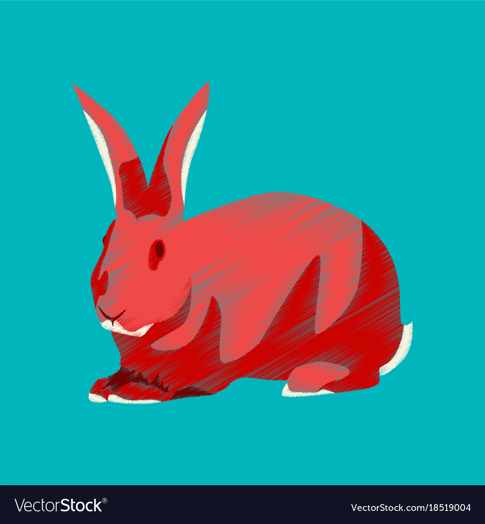 Flat shading style icon rabbit