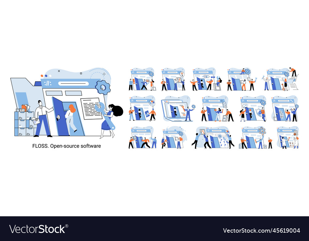 Floss open source software free product anyone vector image Floss open source software free product anyone