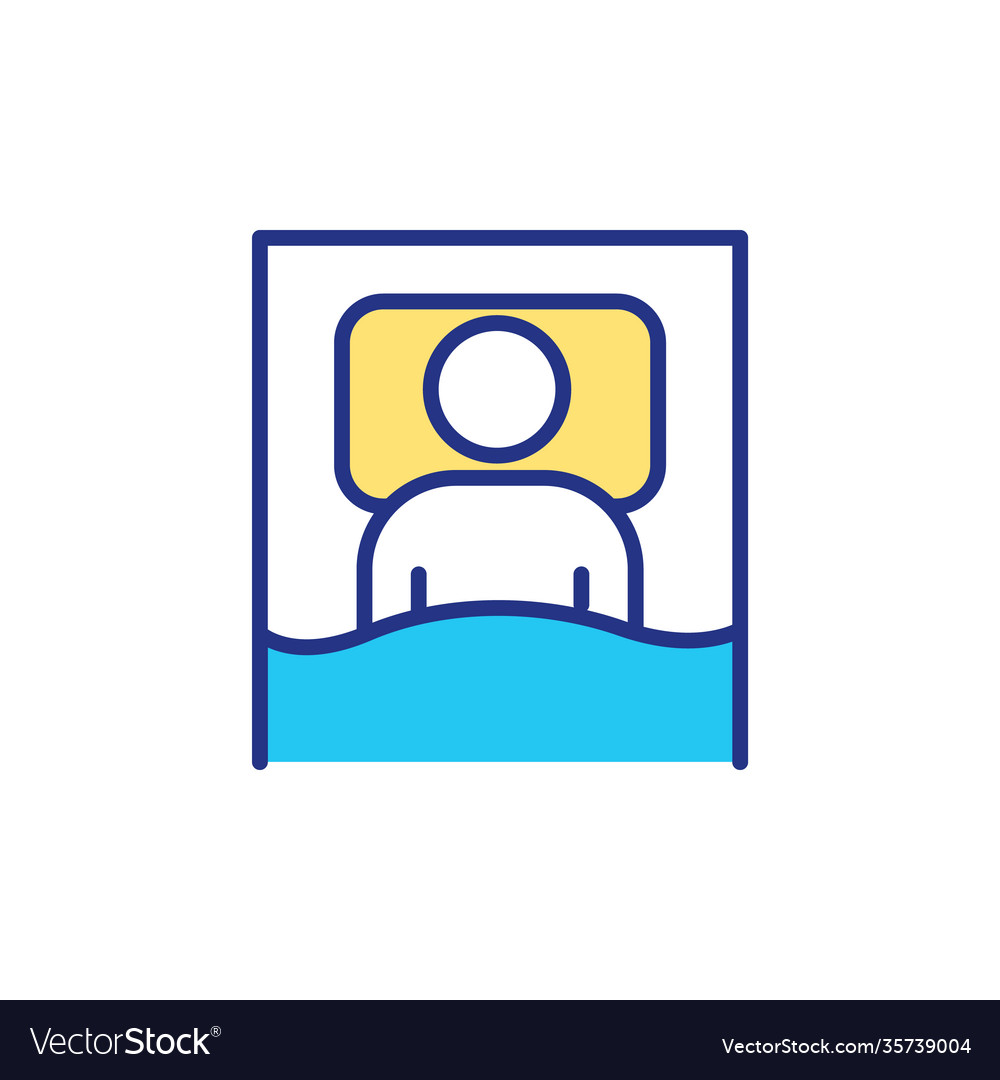Getting proper amount sleep rgb color icon vector image Getting proper amount sleep rgb color icon