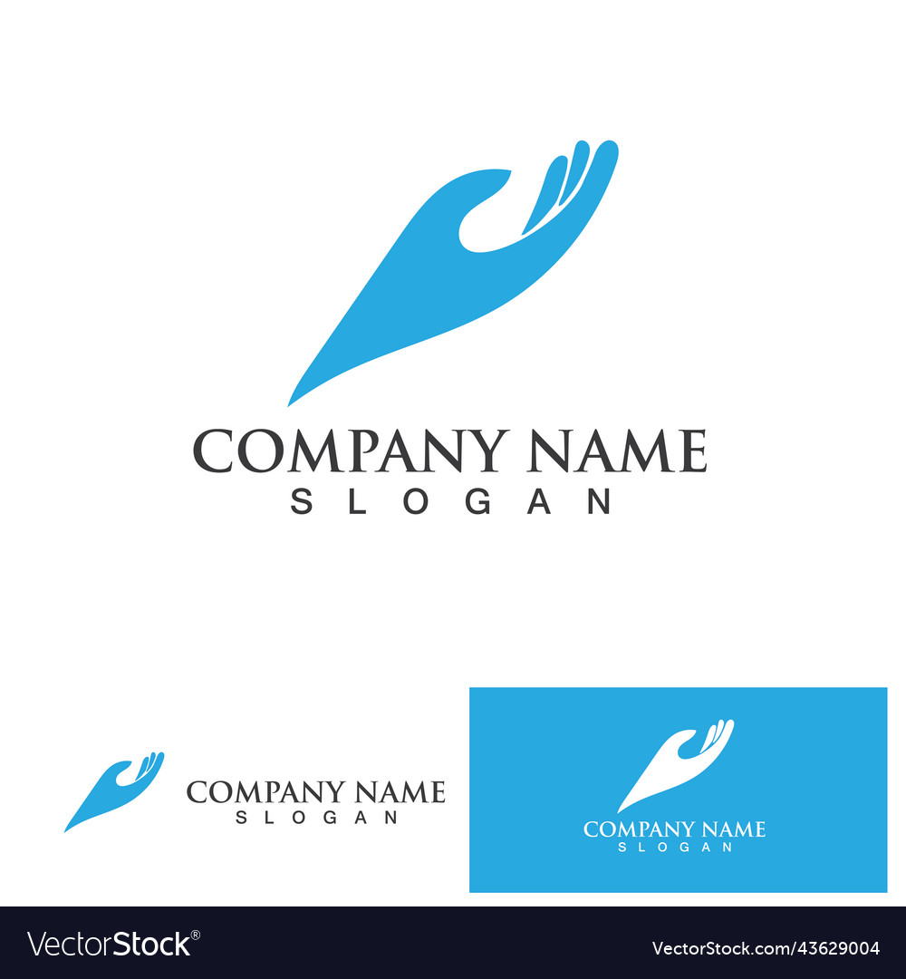 Hand care logo template icon business Royalty Free Vector