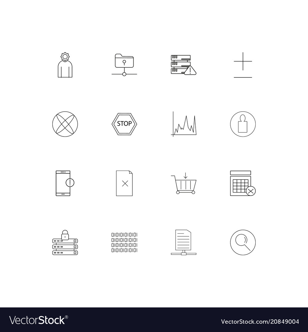 Internet technologies linear thin icons set