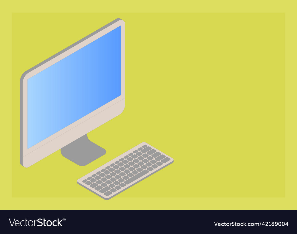 Monitor with keyboard symbolizing online vector image Monitor with keyboard symbolizing online