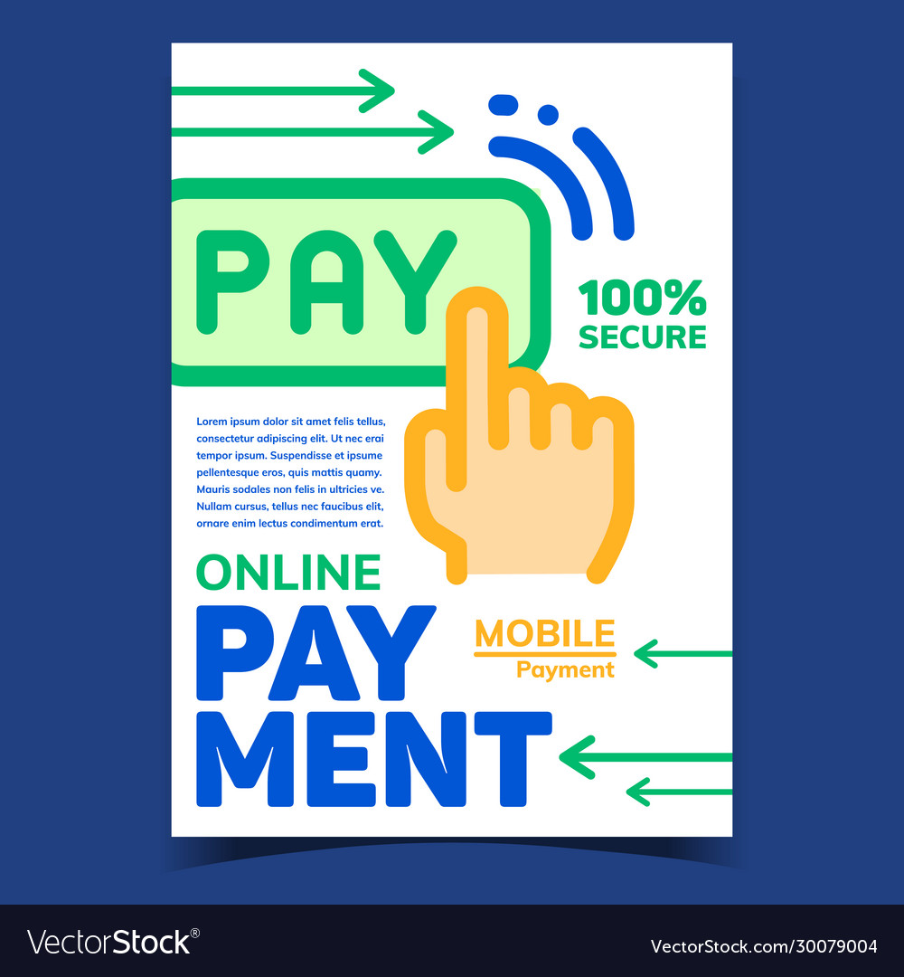 Online payment creative advertising poster Vector Image