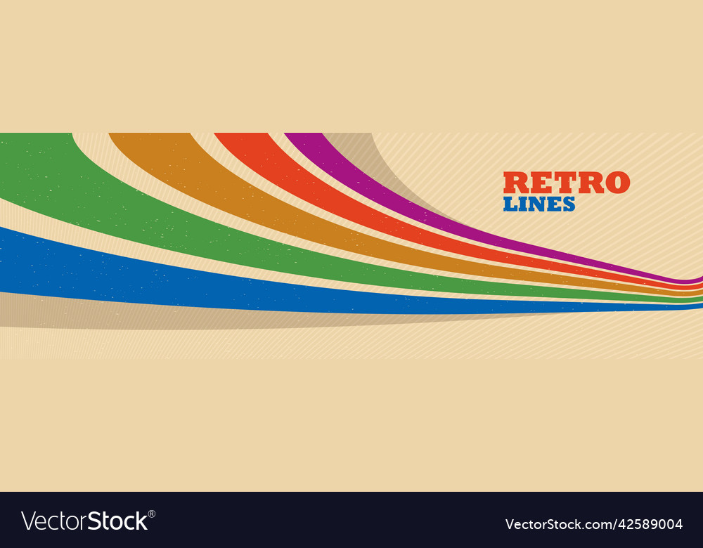 Retro style abstract background with curve lines vector image Retro style abstract background with curve lines