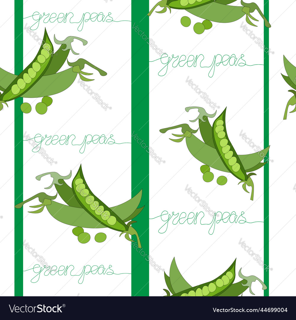 Seamless pattern of batch bundle green peas Vector Image Seamless pattern of batch bundle green peas