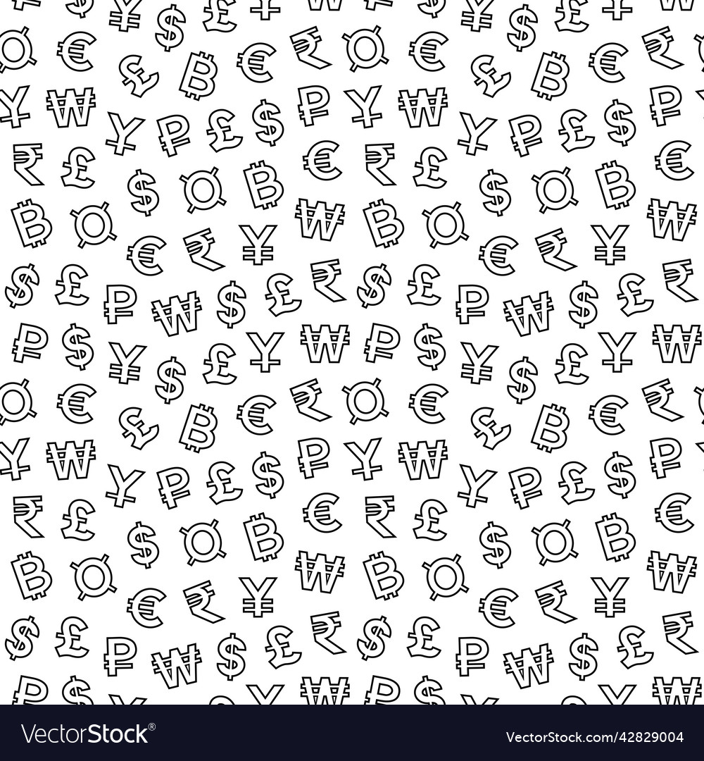 Seamless pattern with currency symbols