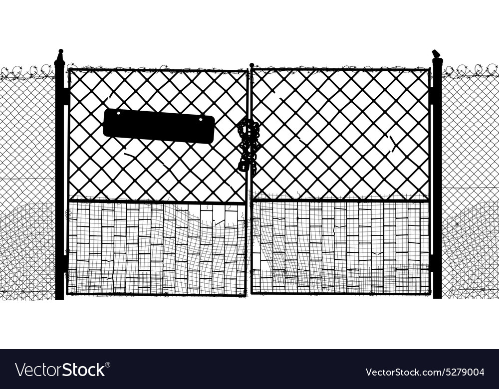 Security Gate with Lock and Wire Mesh