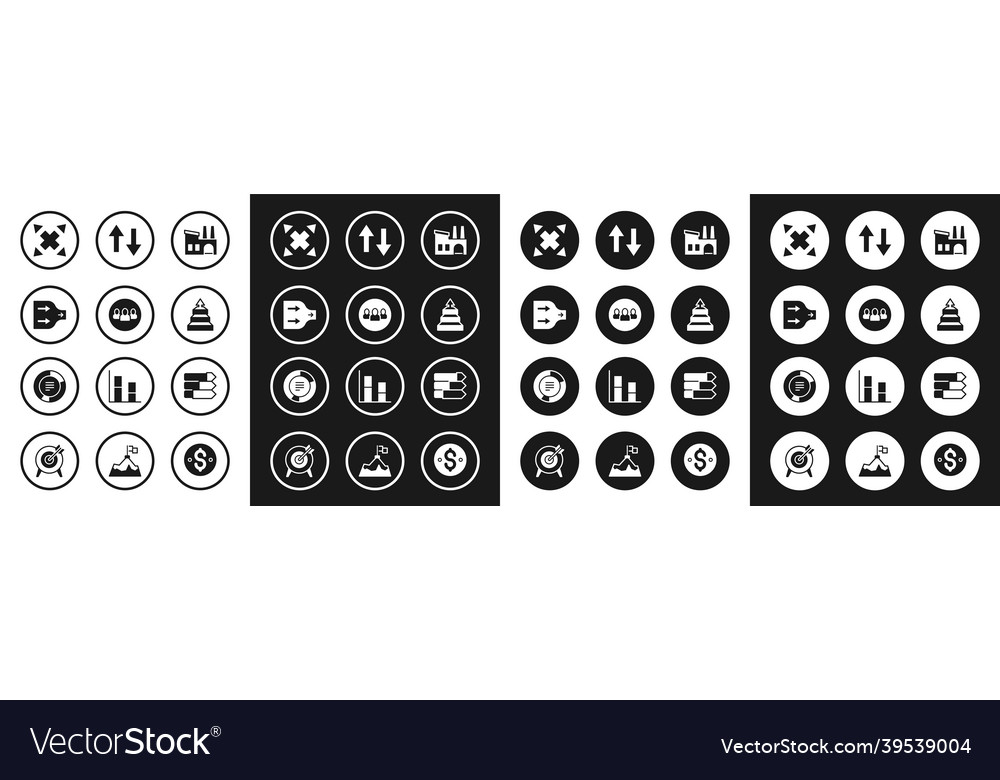 Set factory project team base arrow many ways vector image Set factory project team base arrow many ways