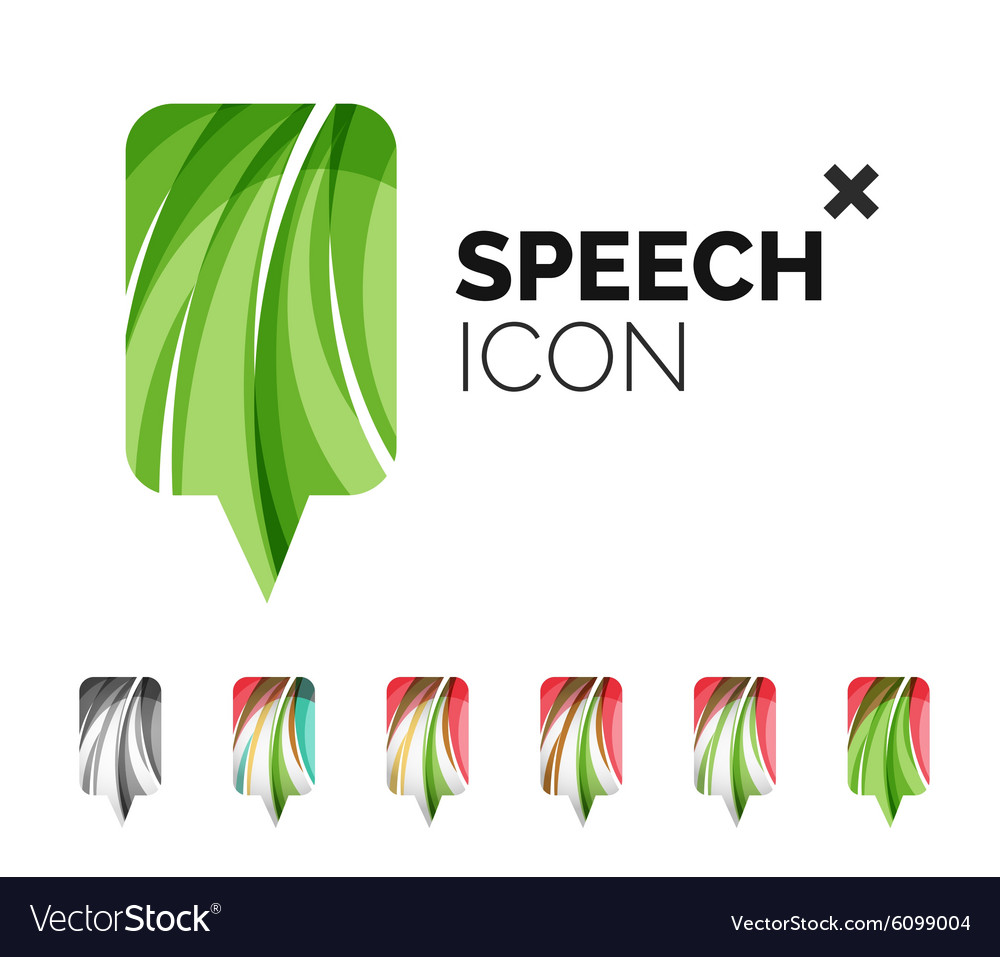Set of abstract speech bubble and cloud icons
