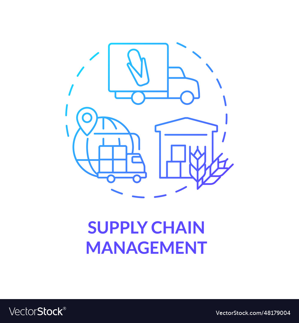 Supply Chain Management Blue Gradient Concept Icon 4284