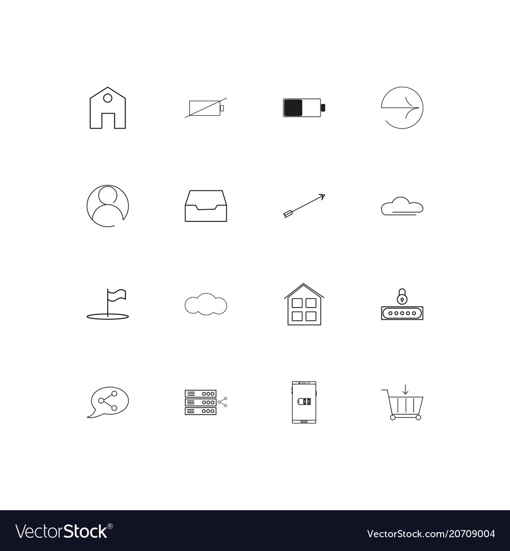 Web applications simple linear icons set outlined