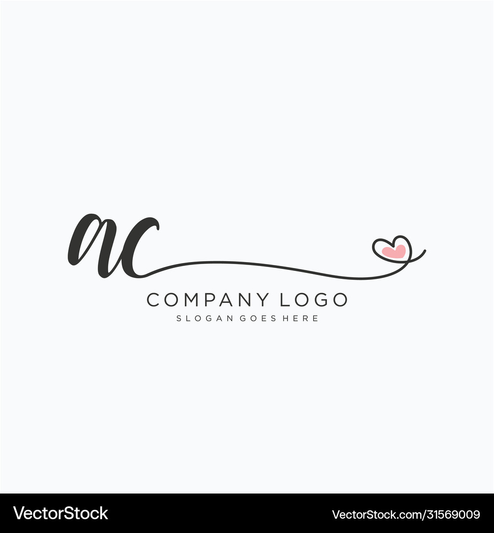 Ac initial handwriting logo design Royalty Free Vector Image