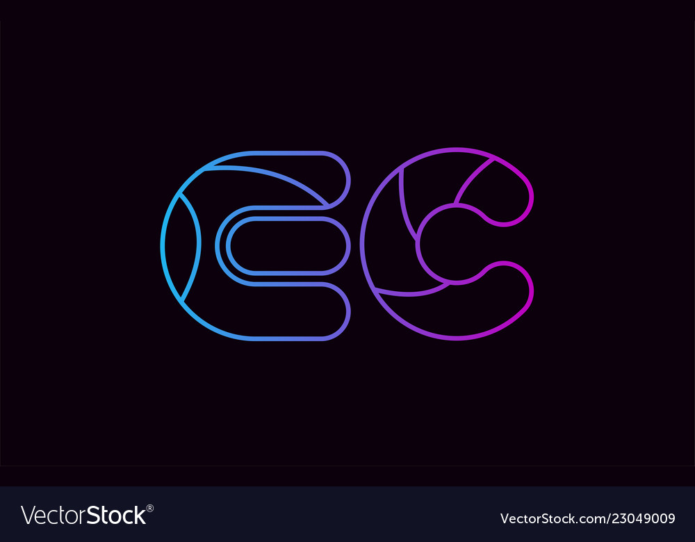 Alphabet Letter Combination Ec E C Logo Company Vector Image 5649