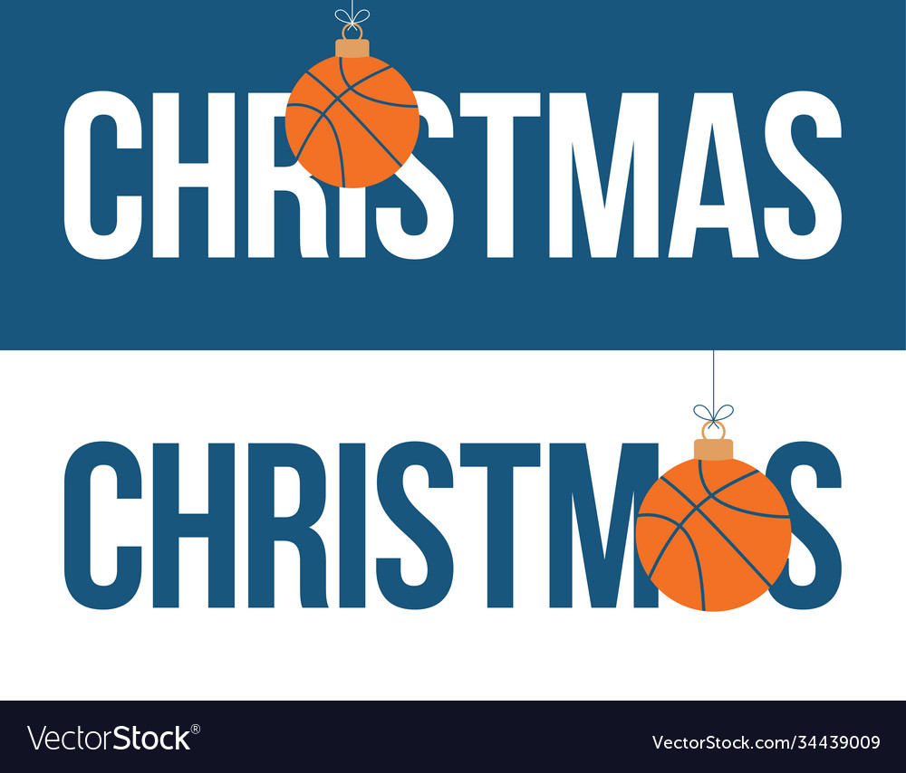 Basketball christmas flat cartoon sports merry