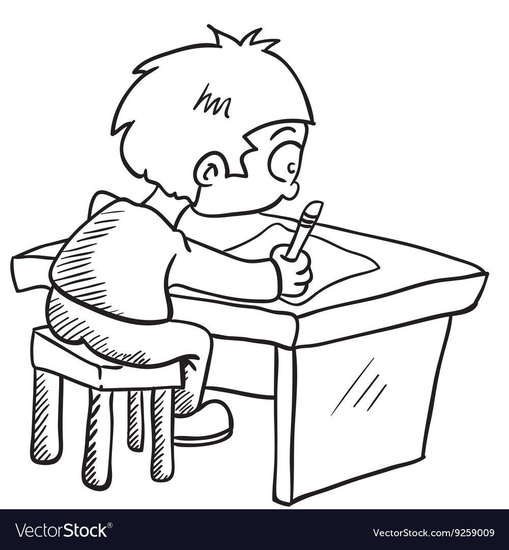 do homework clipart black and white