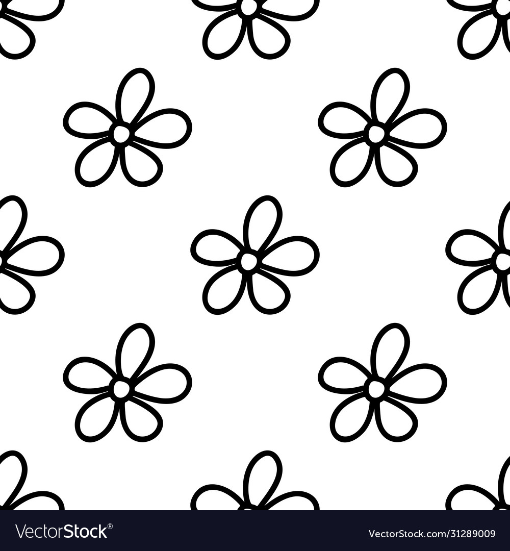 Chamomile Doodle Pattern