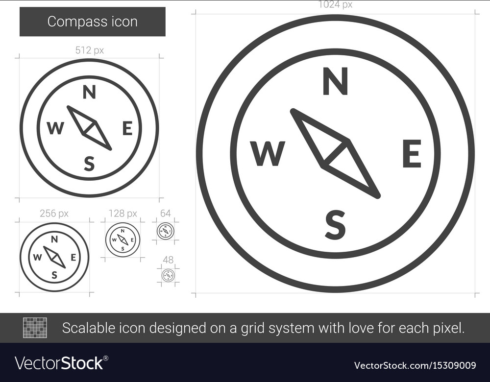 Compass line icon