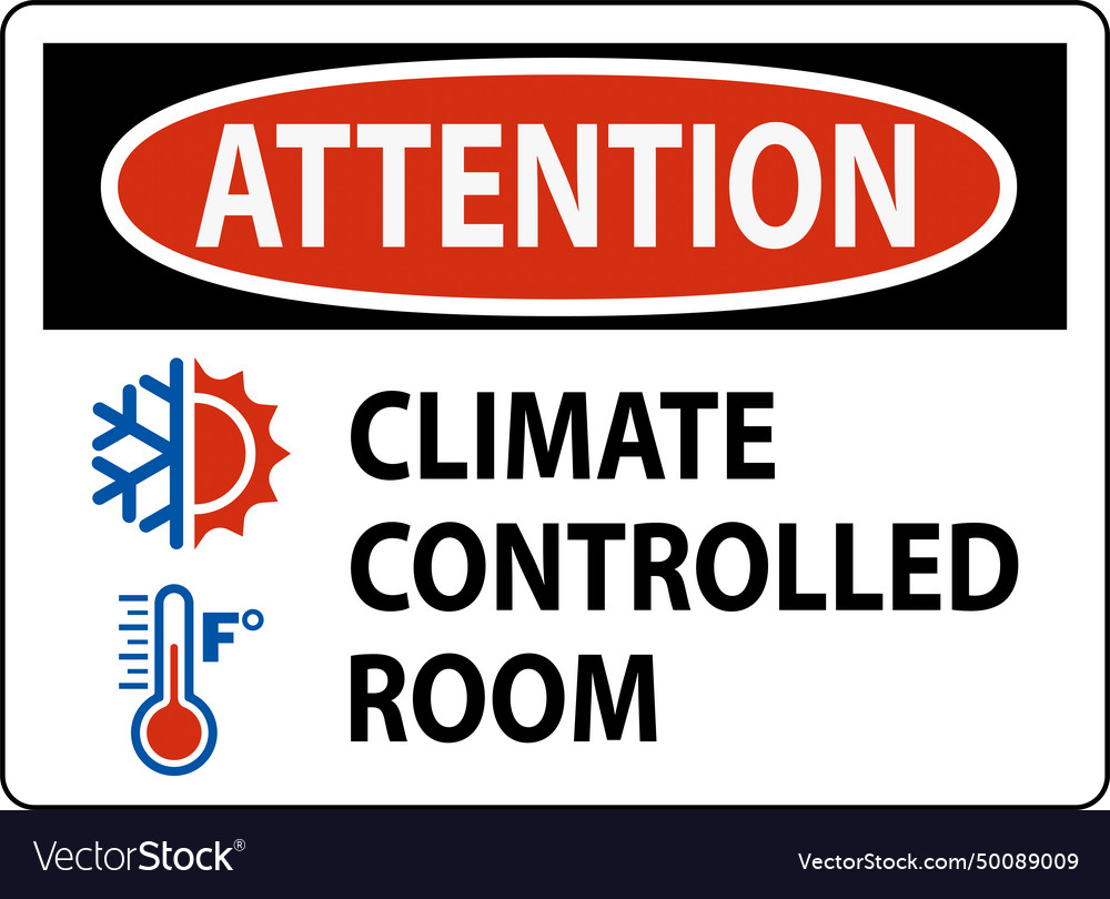 Door attention sign keep doors closed climate vector image Door attention sign keep doors closed climate