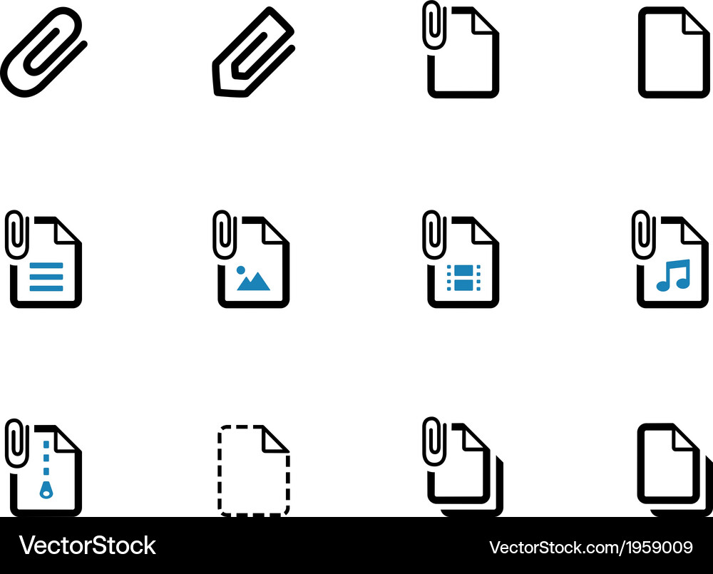 Duotone File Clip Icons Royalty Free Vector Image