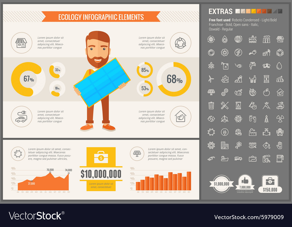 Ökologie flaches Design infographische Vorlage