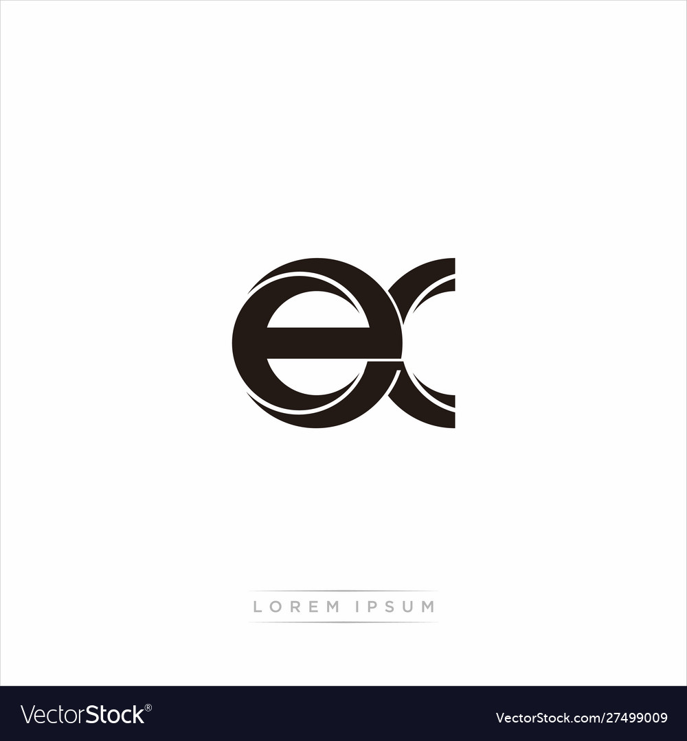 Ex Anfangsbuchstaben teilen Kleinbuchstaben modernes Monogramm