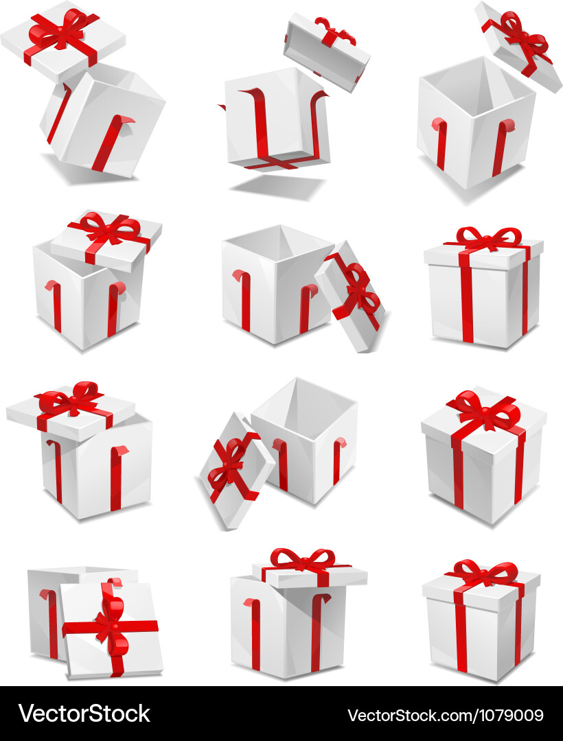 Vector Box Set Gift box set Royalty Free Vector Image - VectorStock