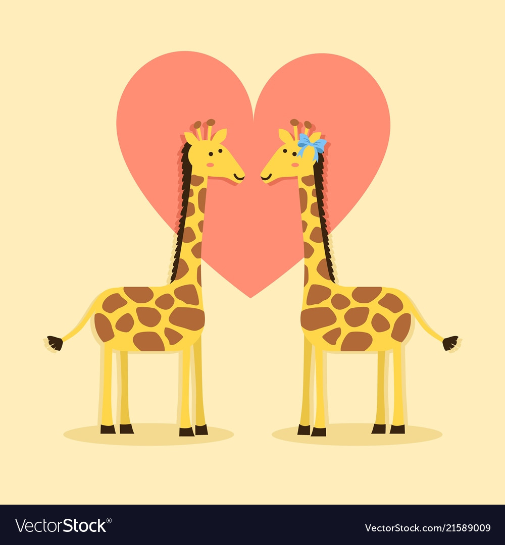 Giraffes couple valentines Royalty Free Vector Image