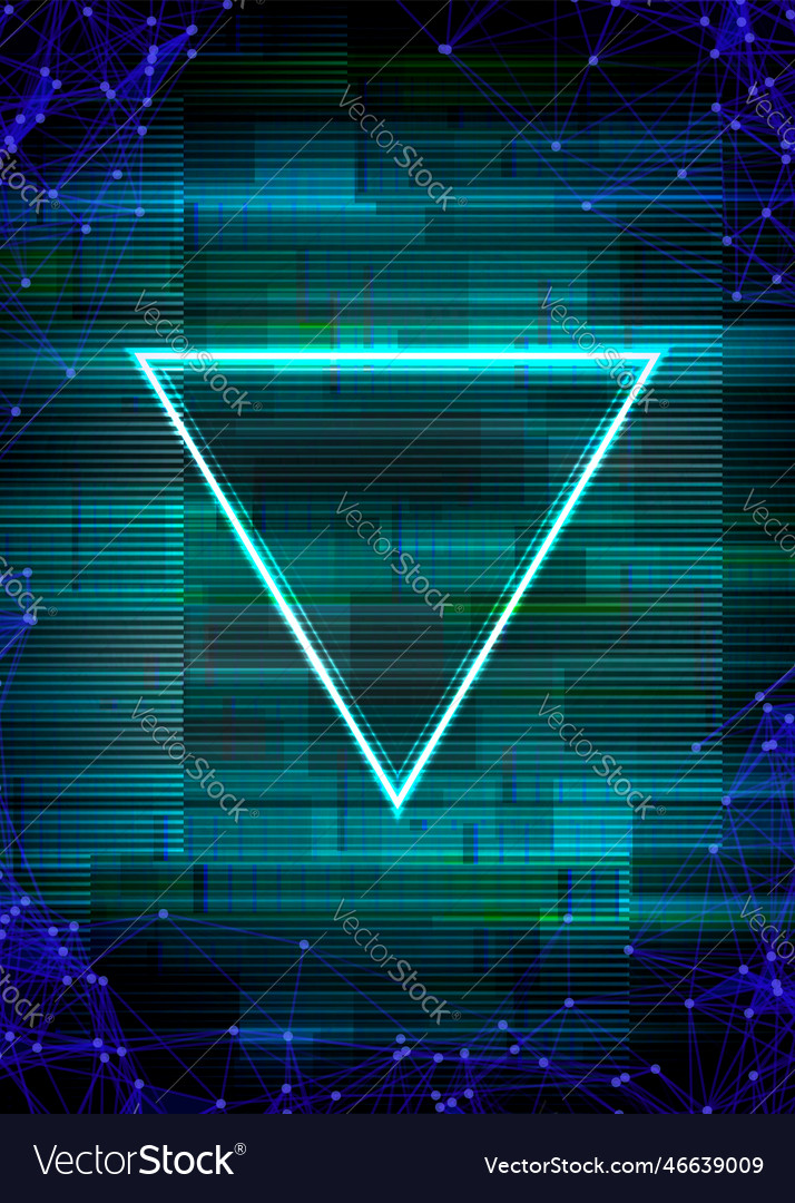Glitch cyberpunk frame with technology error vector image Glitch cyberpunk frame with technology error