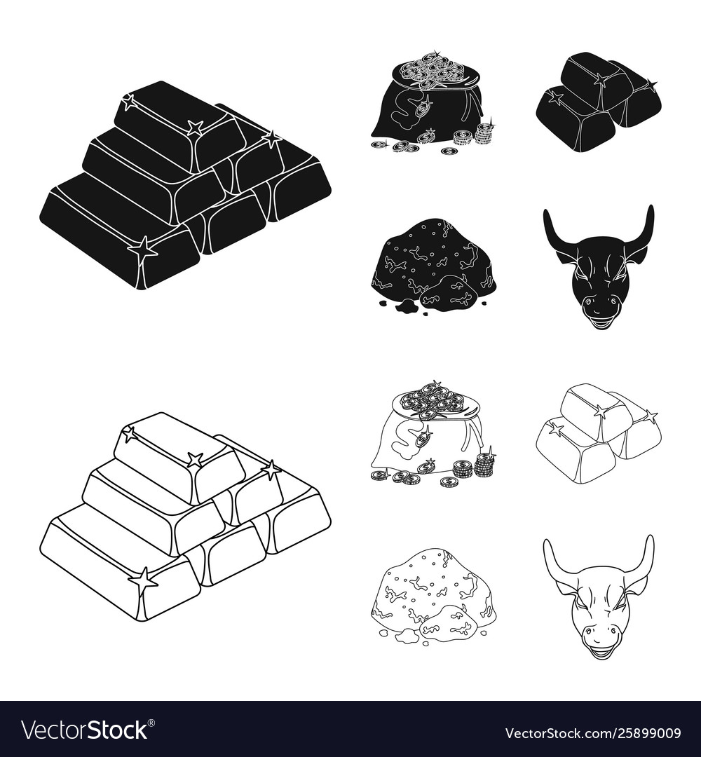 Isolated object and gold sign set