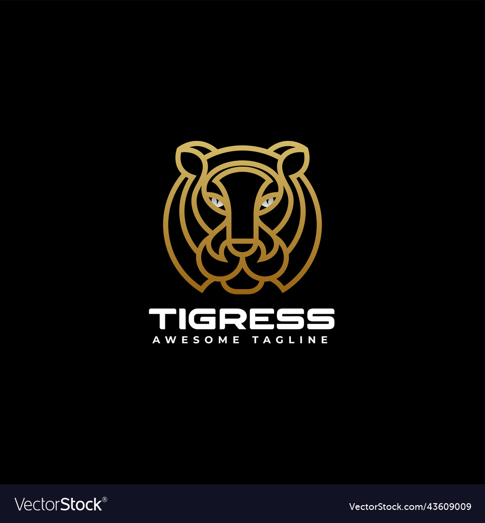 Logo tiger gradient line art style