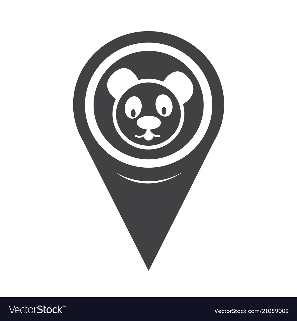 Map pointer panda icon