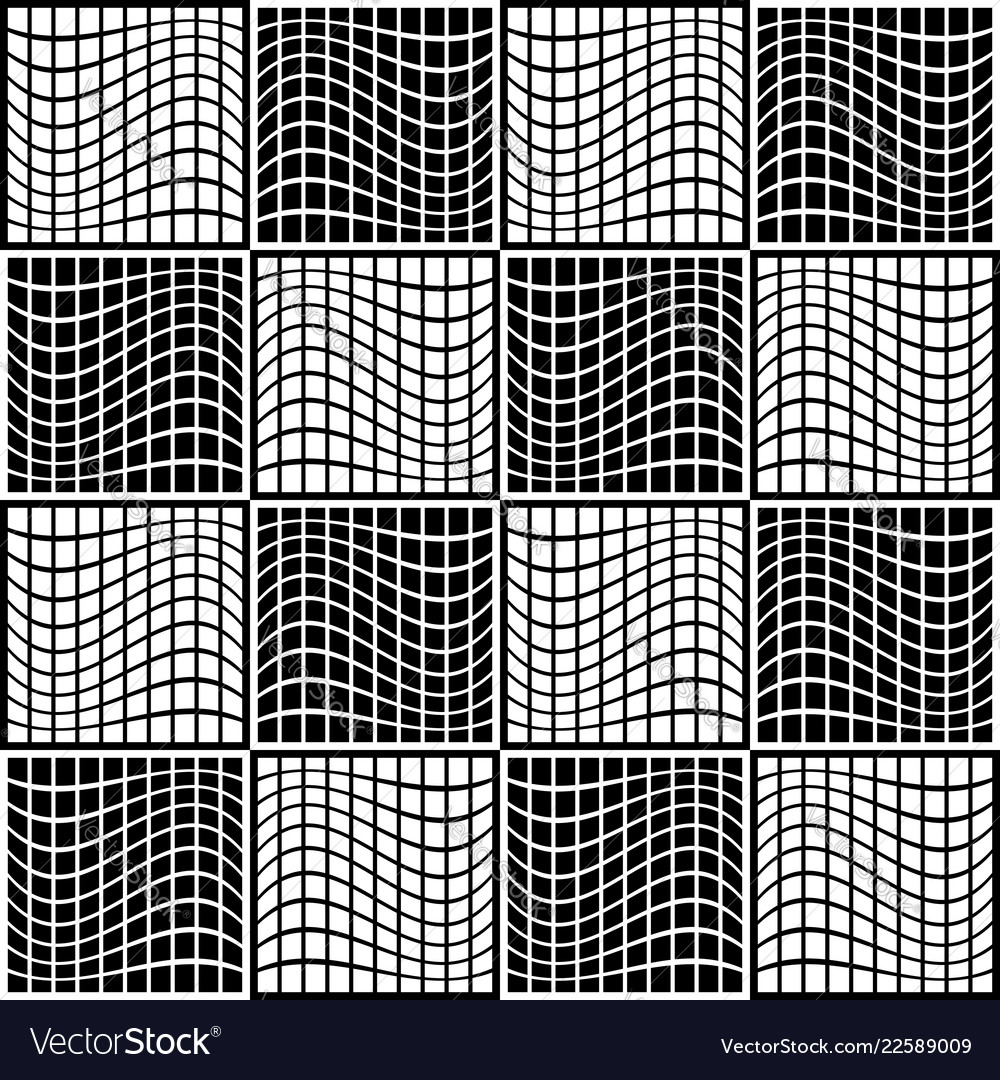 Mosaic background with distorted tiles of squares vector image Mosaic background with distorted tiles of squares