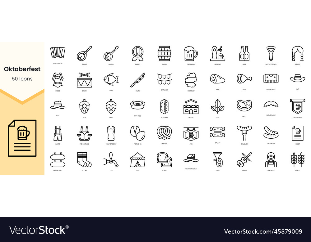 Oktobfest Icon Set - Simple Outline