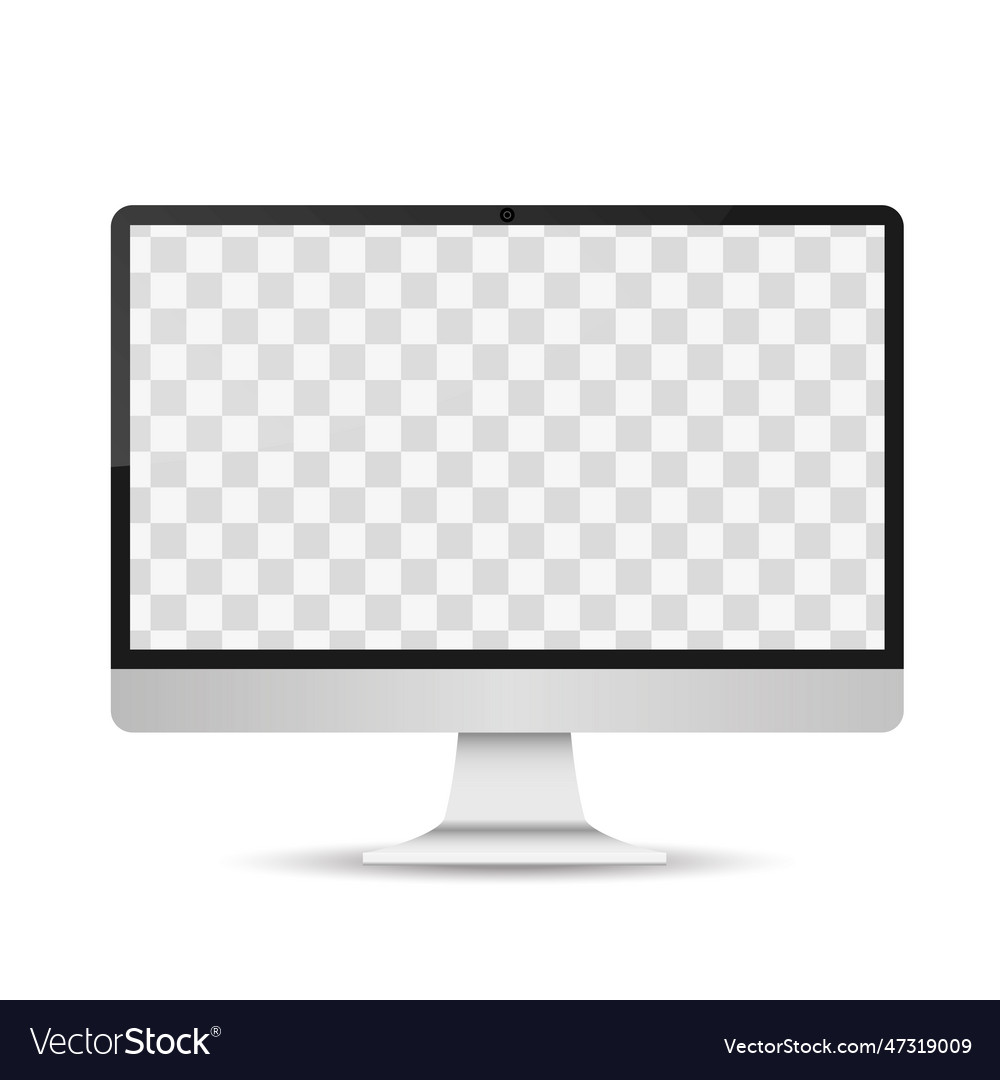 Realistic pc monitor mockup Royalty Free Vector Image