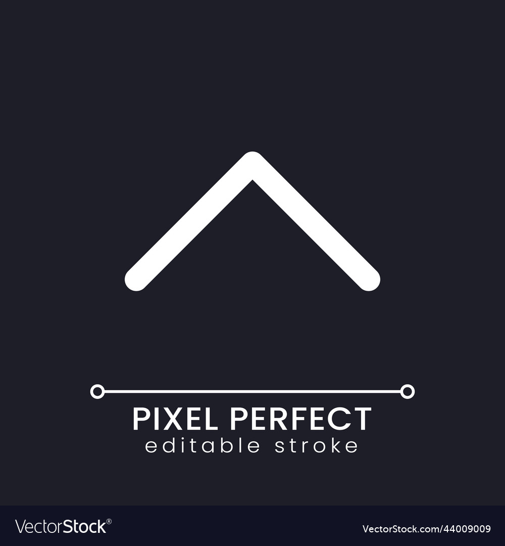 Scroll up pixel perfect white linear ui icon vector image Scroll up pixel perfect white linear ui icon