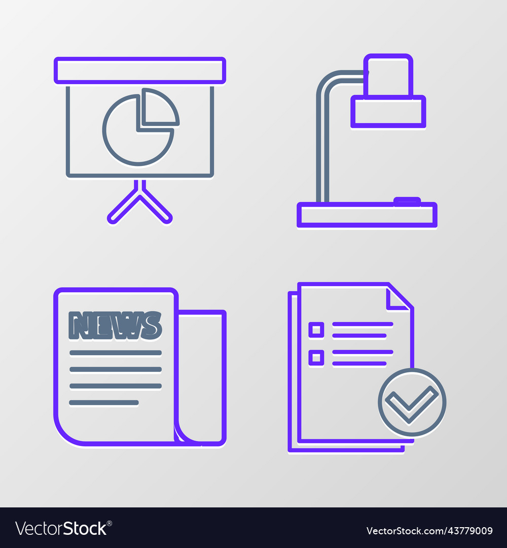 Set line document and check mark news table lamp