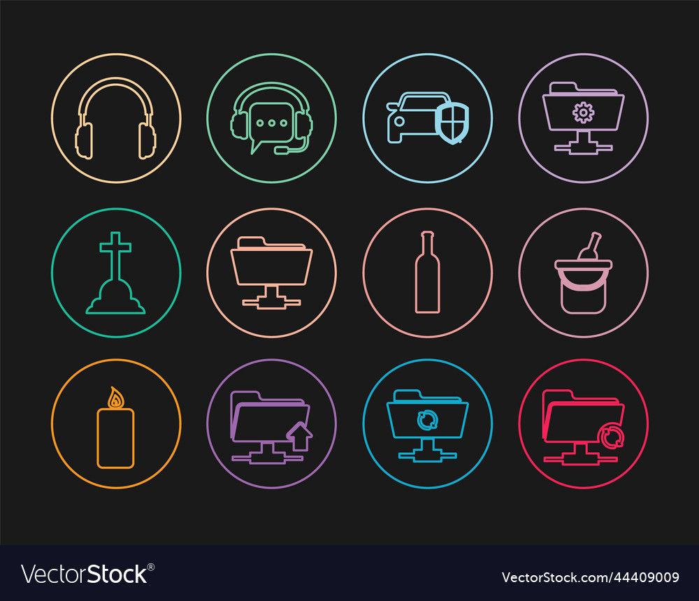 Set line ftp sync refresh bottle of wine vector image Set line ftp sync refresh bottle of wine