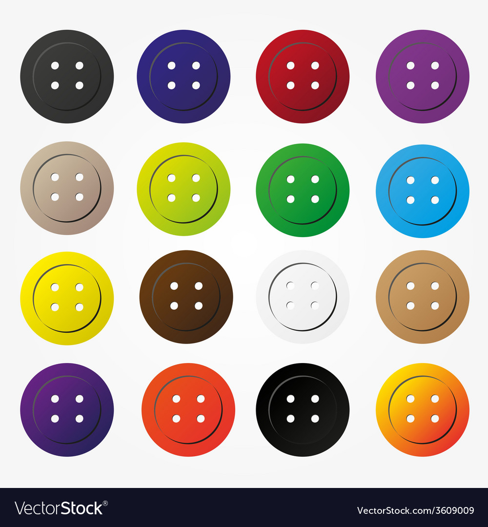 Various color buttons for clothing icons set eps10