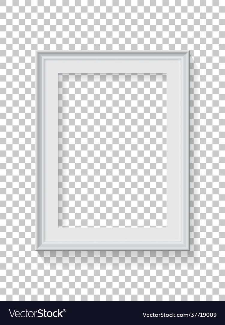 White rectangular frame for picture on transparent vector image White rectangular frame for picture on transparent
