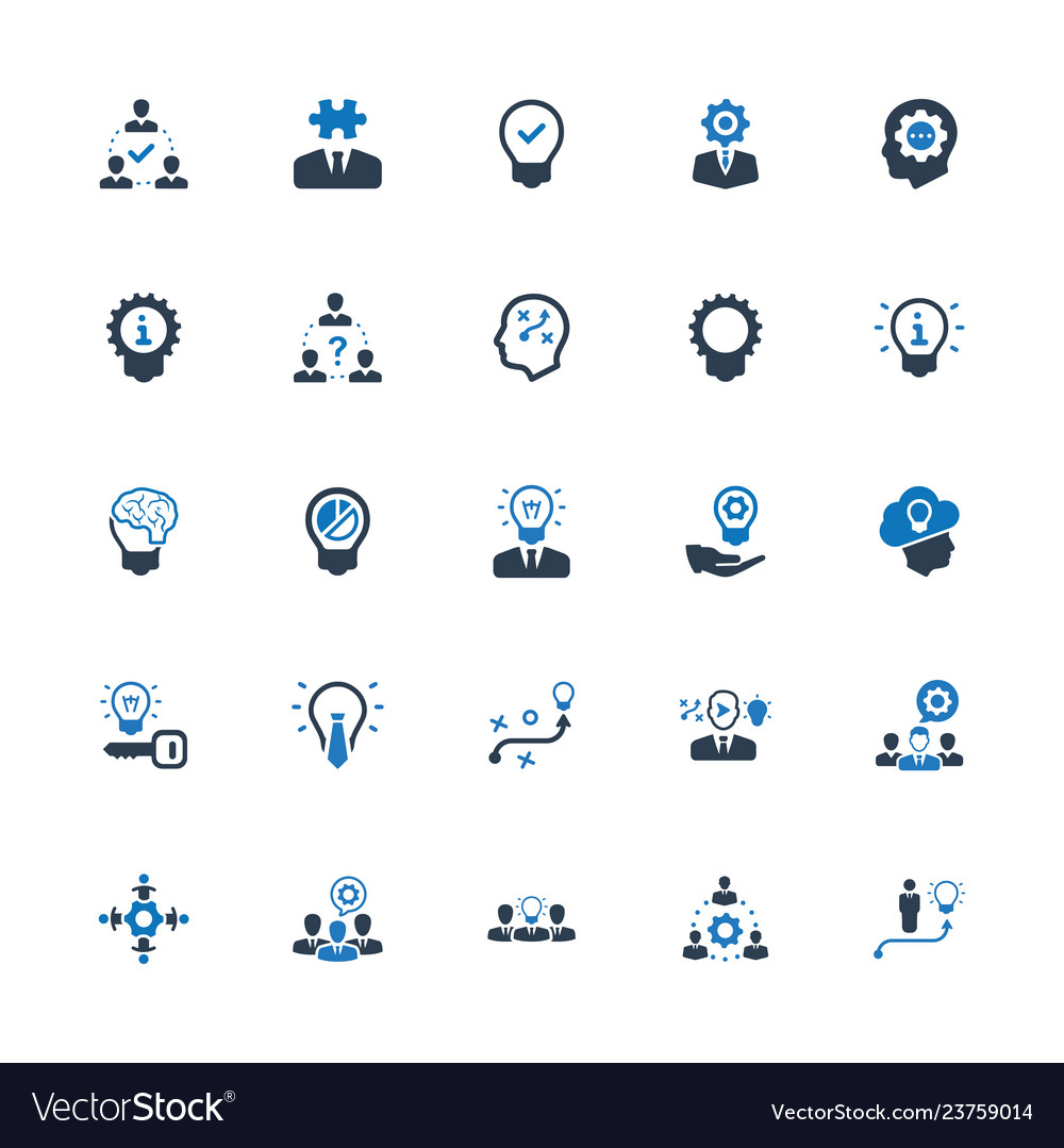 Brainstorming and idea development icons