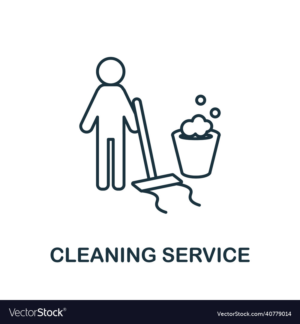 Cleaning service icon line element from vector image Cleaning service icon line element from