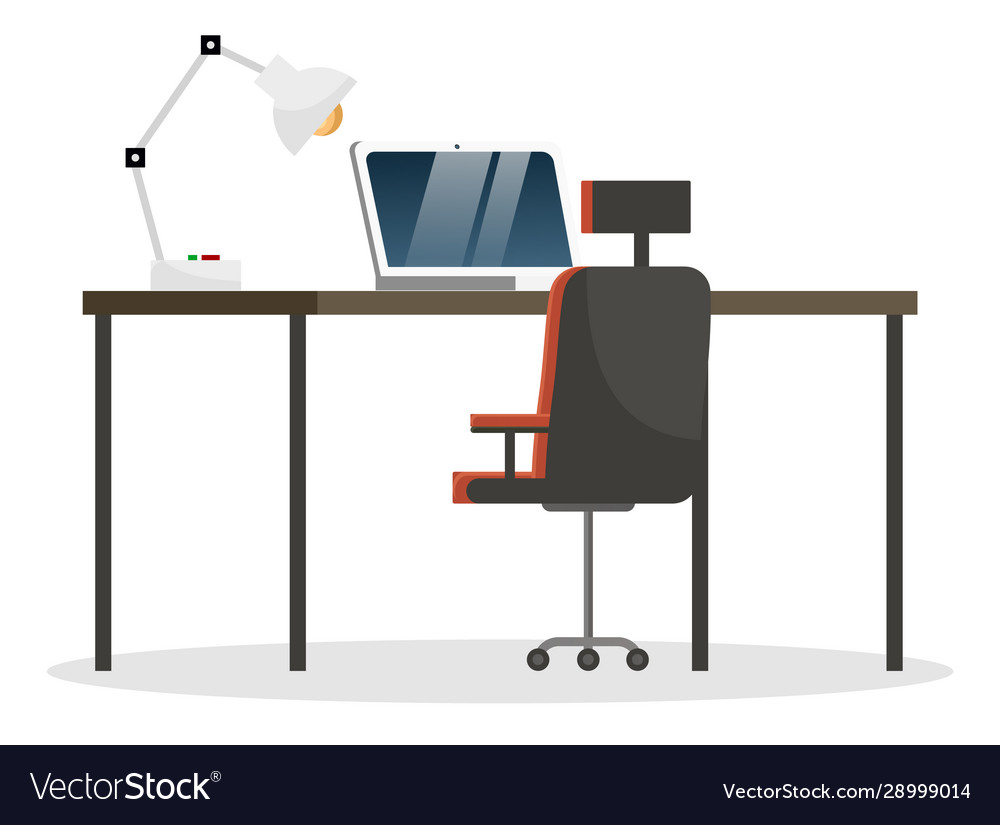 Comfortable workplace at office laptop for work