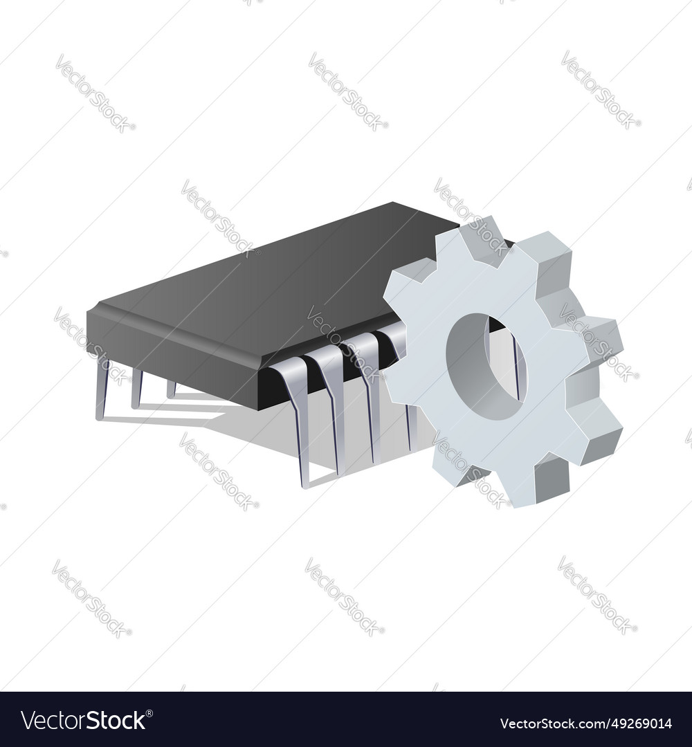 Computer microchip or processor for microcircuit vector image Computer microchip or processor for microcircuit